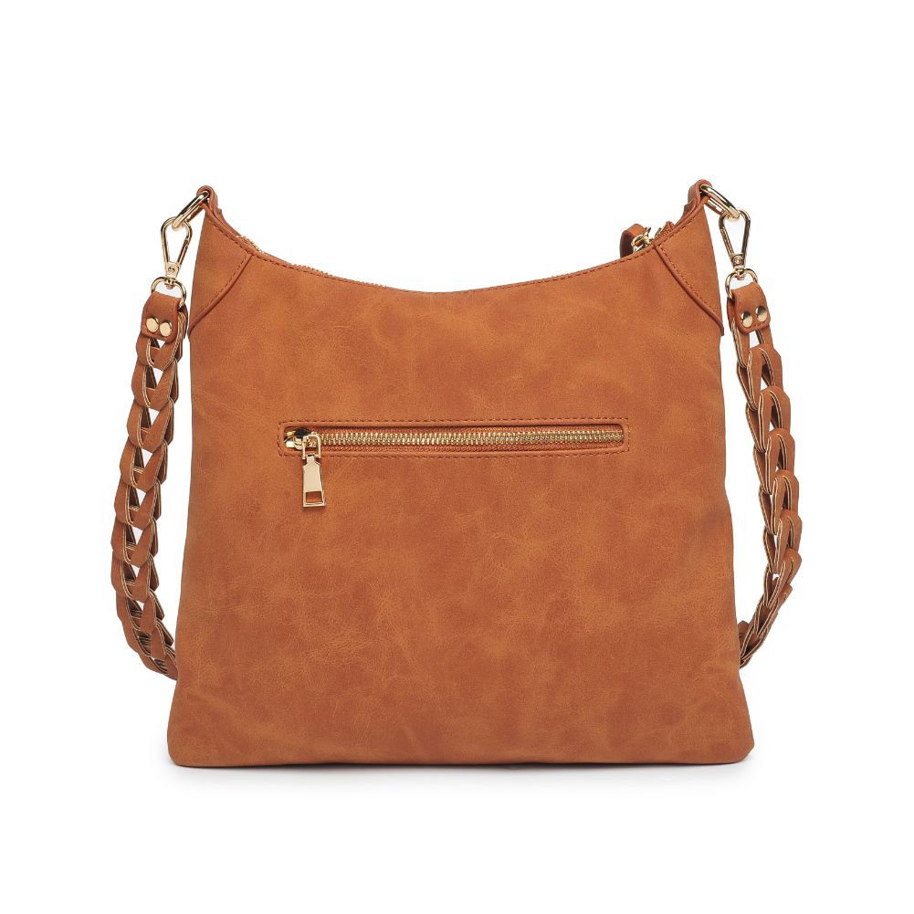 Woman wearing Tan Moda Luxe Layla Crossbody 842017129493 View 7 | Tan