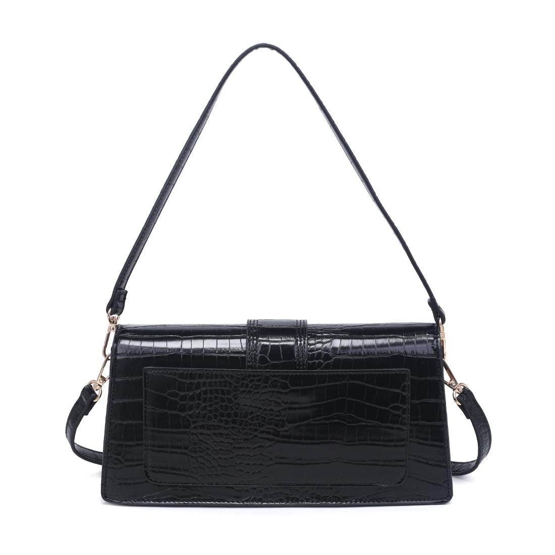 Woman wearing Black Moda Luxe Violet - Croco Crossbody 842017140061 View 7 | Black