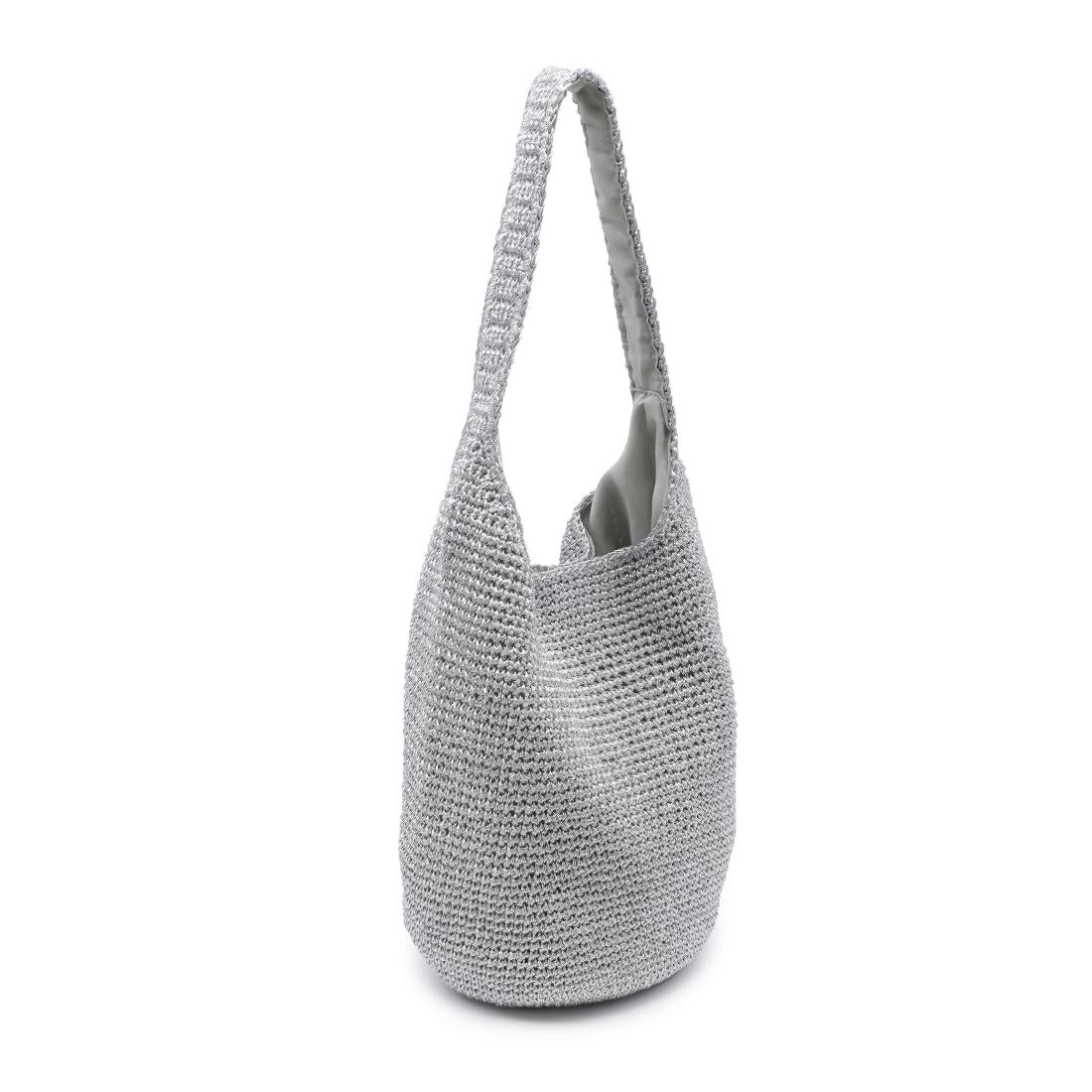 Woman wearing Silver Moda Luxe Starla Tote 842017141150 View 6 | Silver