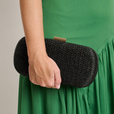 Woman wearing Black Moda Luxe Quinn Evening Bag 842017141266 View 1 | Black