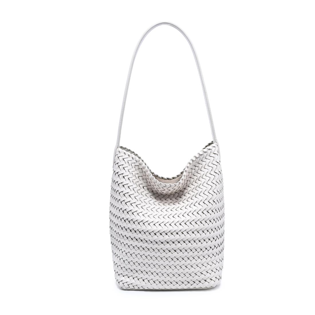 Woman wearing Oatmilk Moda Luxe Viva Tote 842017140924 View 7 | Oatmilk