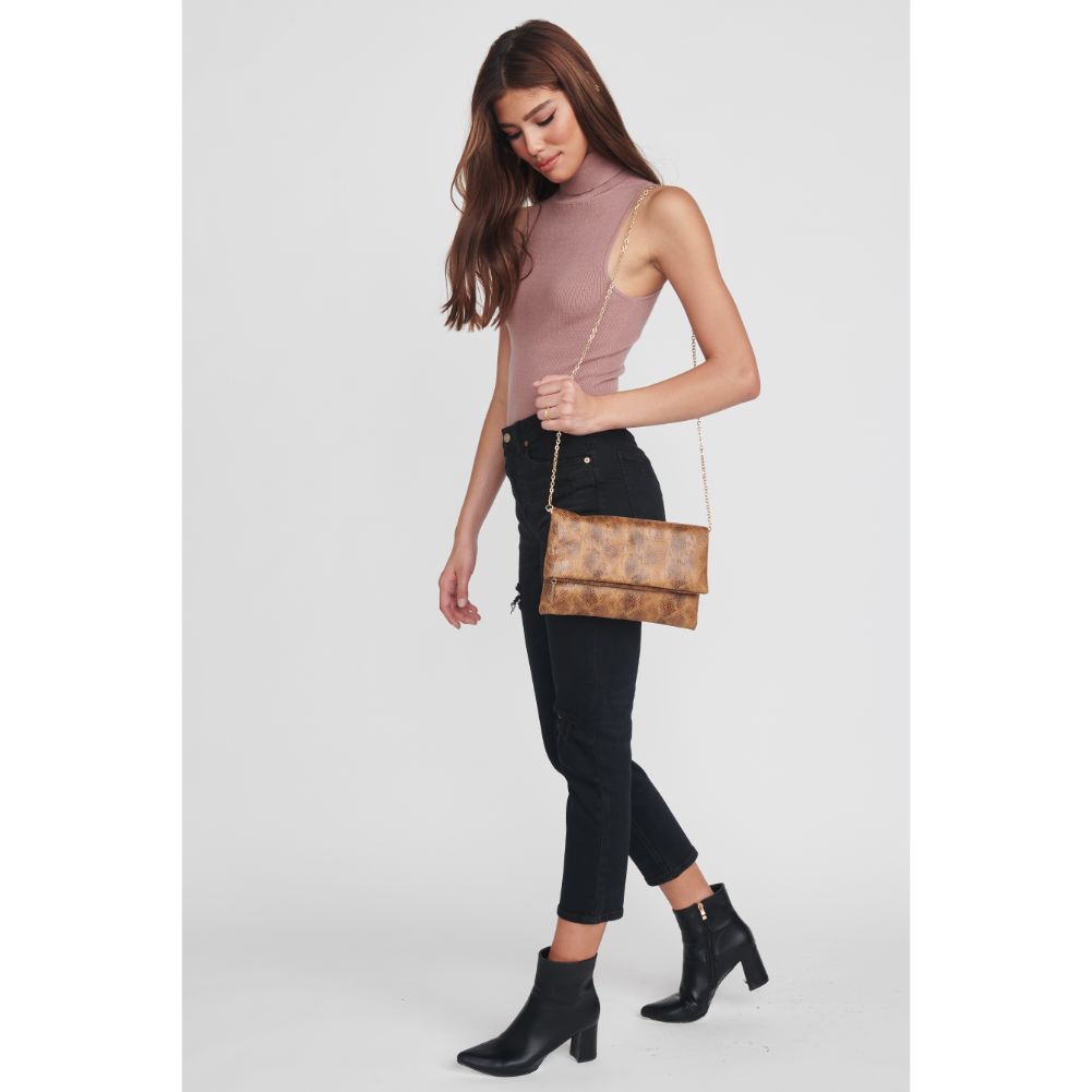 Woman wearing Natural Moda Luxe Cleo Clutch 842017117131 View 3 | Natural