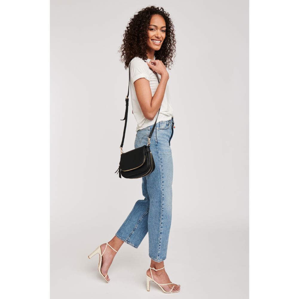 Woman wearing Black Moda Luxe Diva Crossbody 842017114857 View 4 | Black