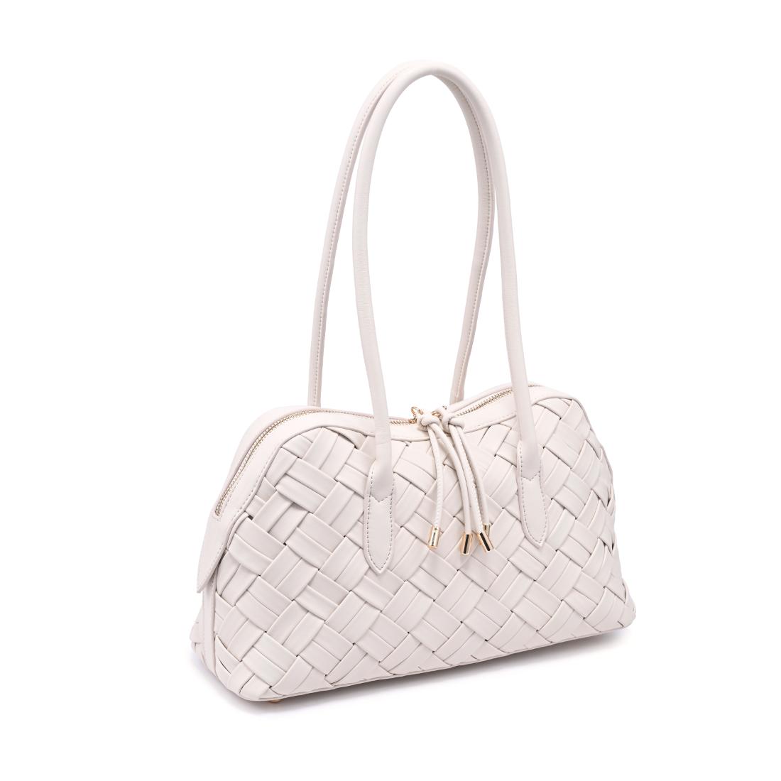 Woman wearing Oatmilk Moda Luxe Lotus Shoulder Bag 842017140801 View 6 | Oatmilk