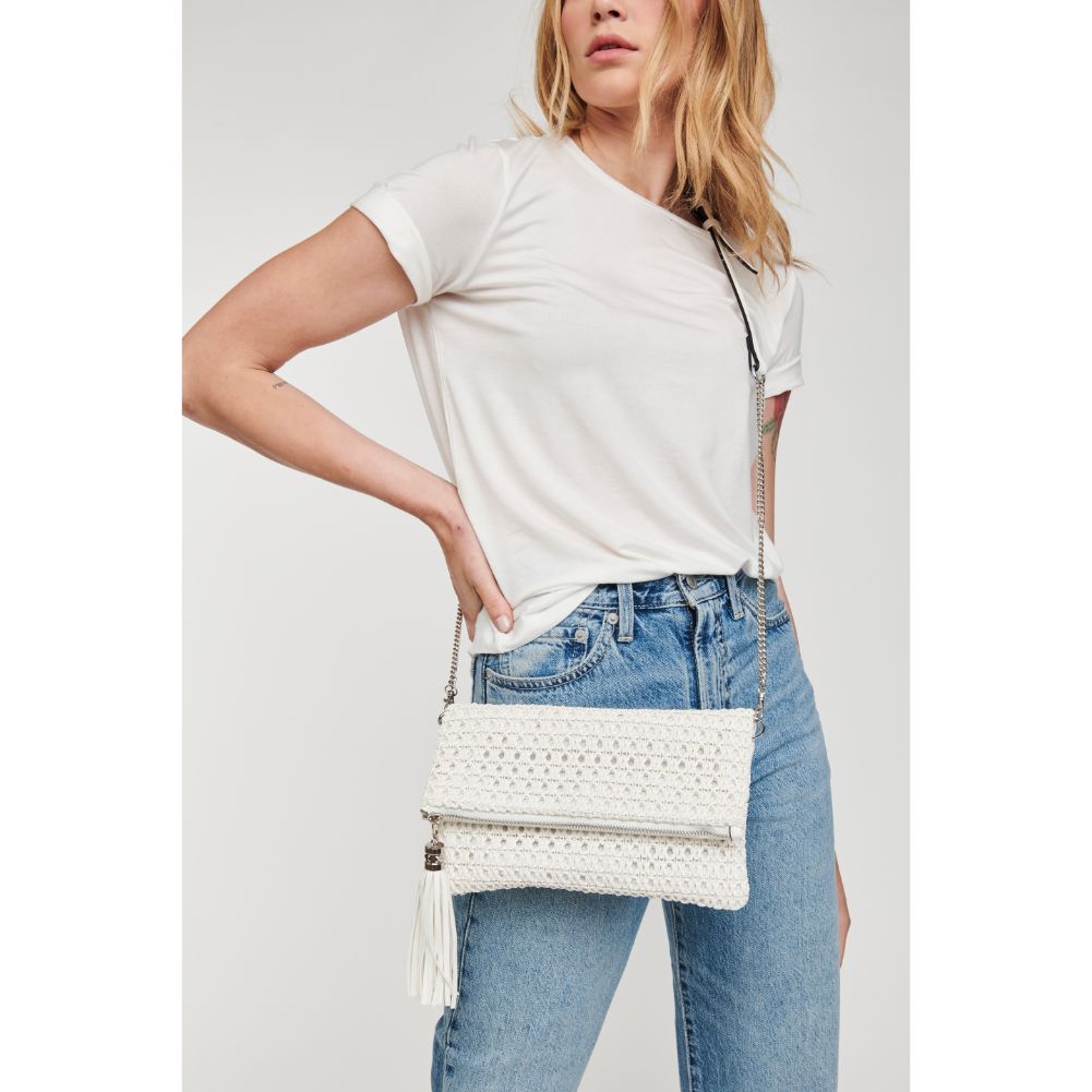 Woman wearing White Moda Luxe Summer Crossbody 842017124887 View 1 | White