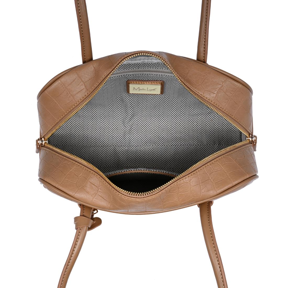 Woman wearing Camel Moda Luxe Paloma - Croco Shoulder Bag 842017140443 View 9 | Camel