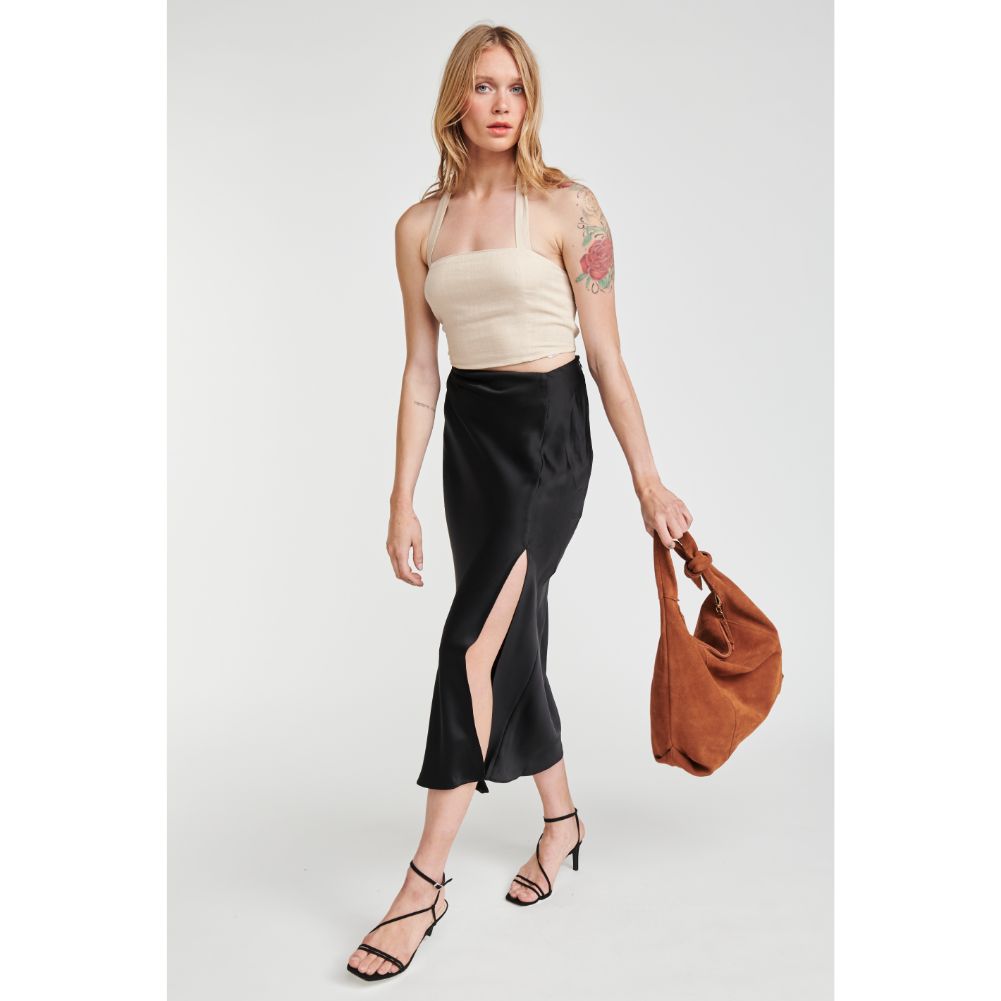 Woman wearing Tan Moda Luxe Emma Hobo 842017116820 View 3 | Tan