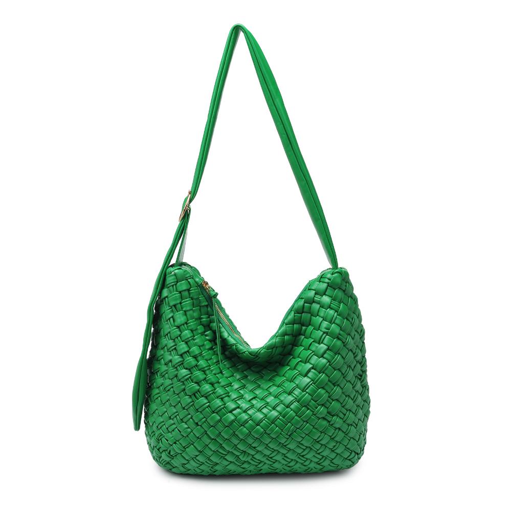 Woman wearing Kelly Green Moda Luxe Classica Crossbody 842017135500 View 5 | Kelly Green