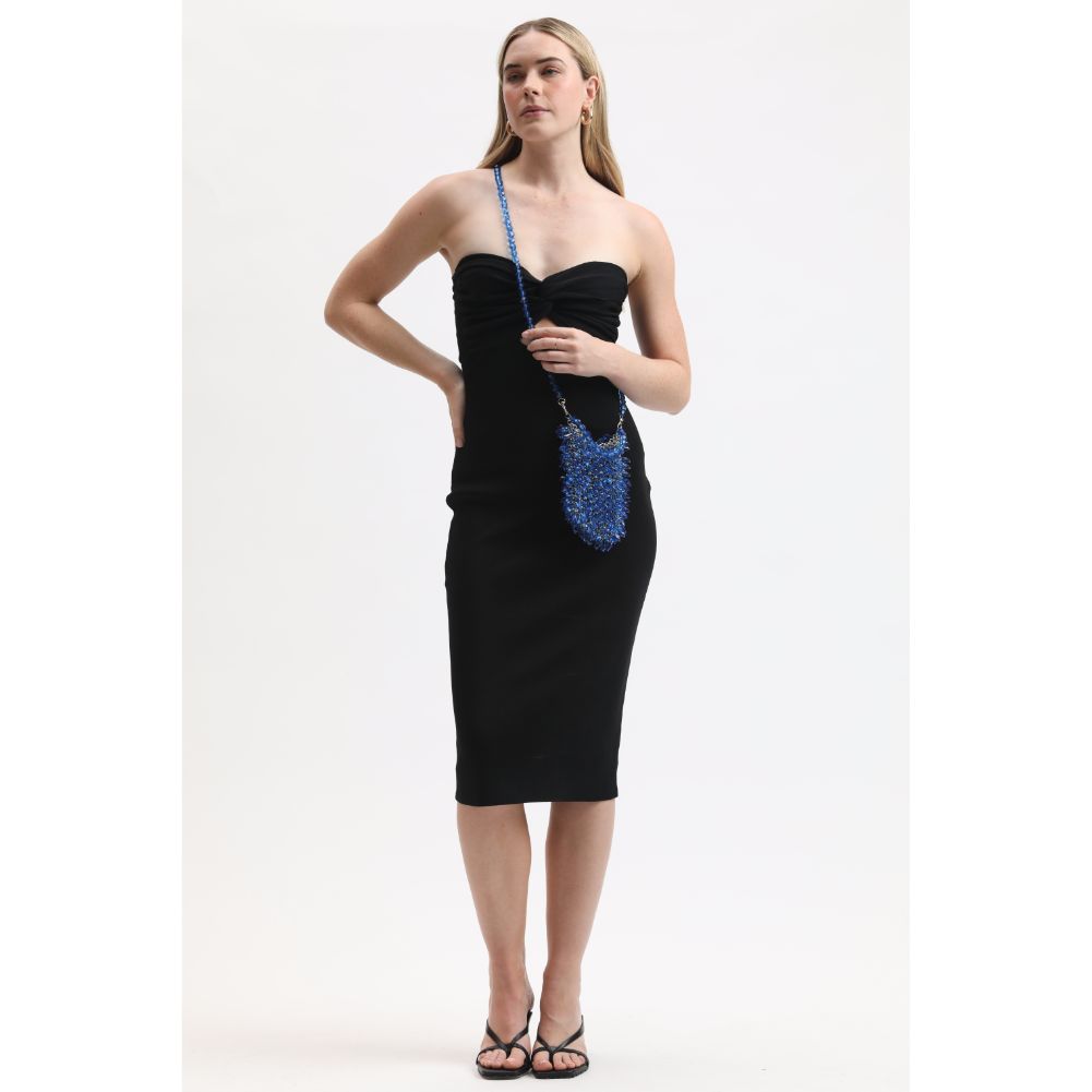 Woman wearing Blue Sol and Selene Mariah Evening Bag 842017133438 View 3 | Blue