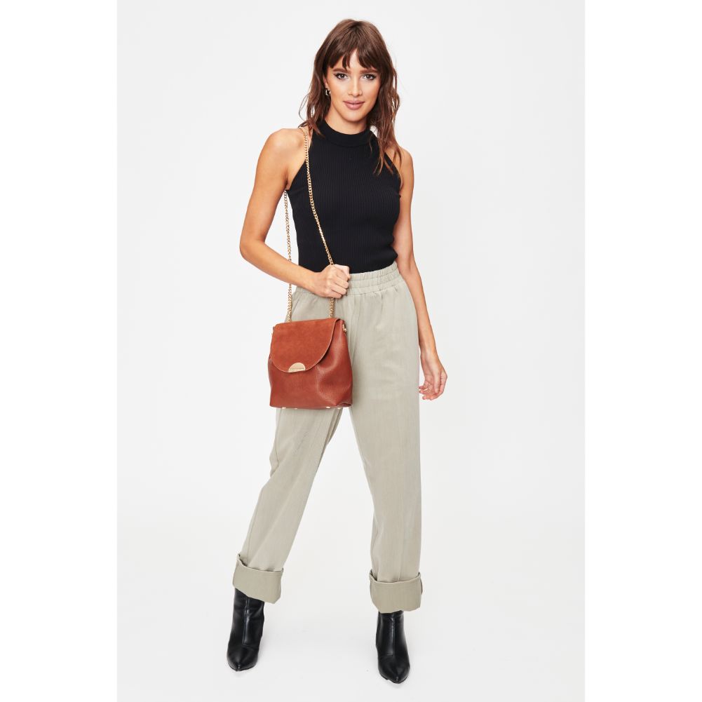 Woman wearing Cognac Sol and Selene Breanna Crossbody 842017128588 View 4 | Cognac