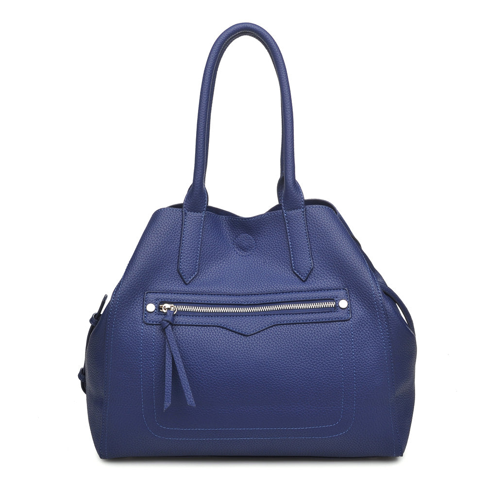 Woman wearing Navy Moda Luxe Camden Tote 842017116738 View 5 | Navy