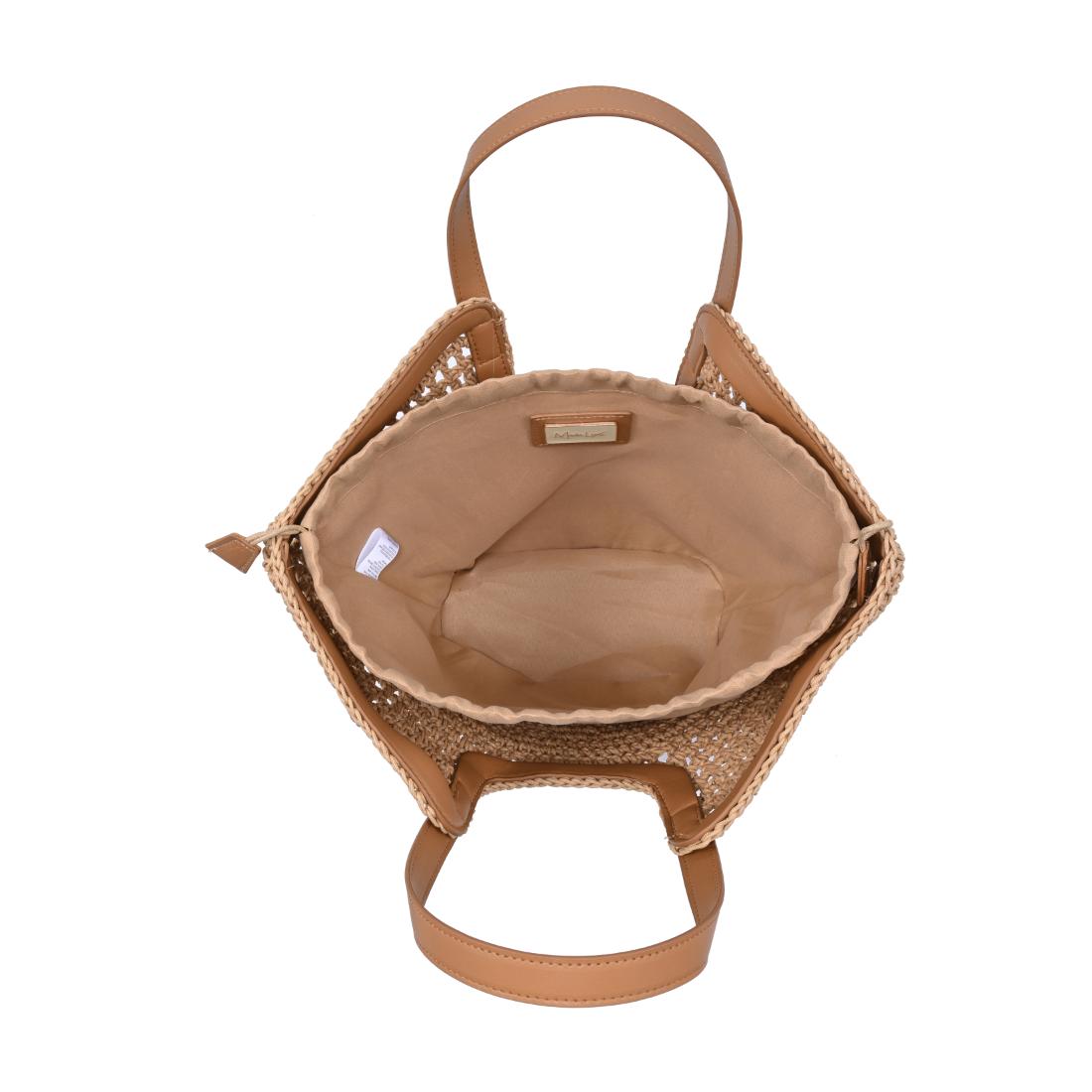 Woman wearing Natural Moda Luxe Sofia Tote 842017141006 View 9 | Natural