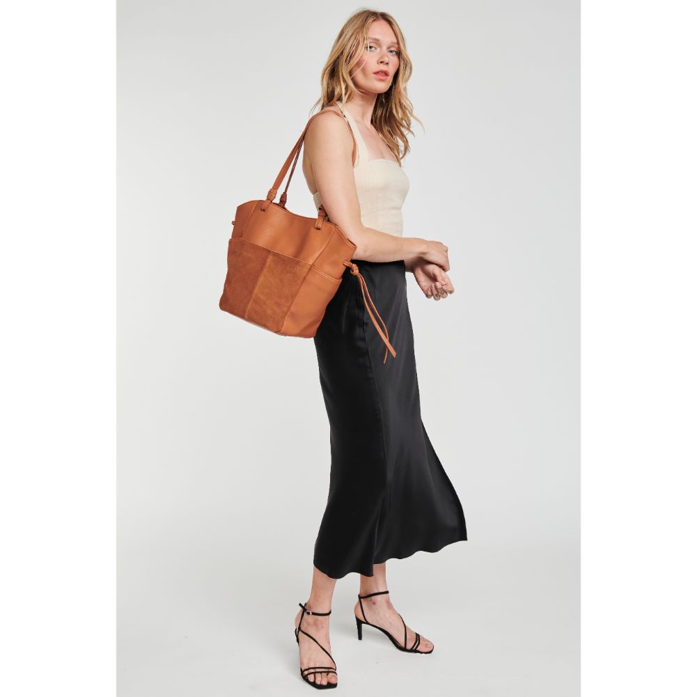 Woman wearing Tan Moda Luxe Chloe Hobo 842017126898 View 3 | Tan