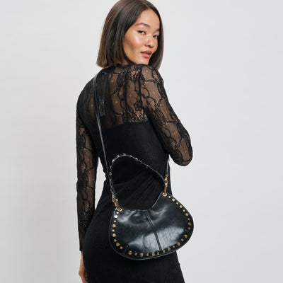 Woman wearing Black Moda Luxe Nova Crossbody 842017139638 View 1 | Black