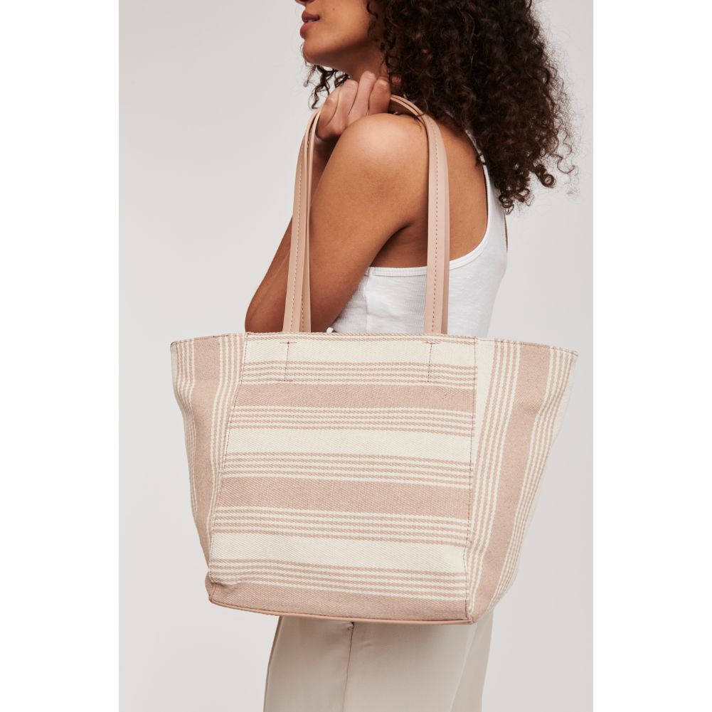 Woman wearing Natural Moda Luxe Oaxaca Tote 842017124467 View 1 | Natural