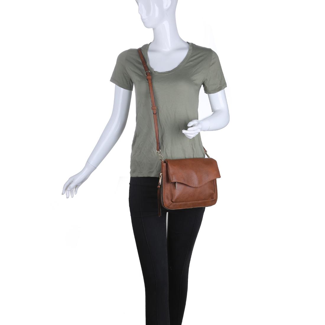 Product Image of Moda Luxe Easy Foldover Crossbody 842017141525 View 5 | Cognac