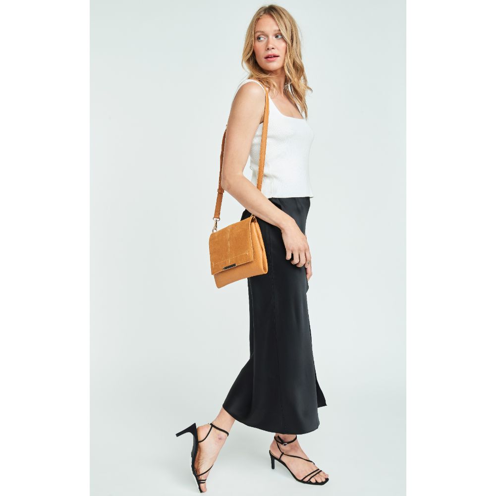 Woman wearing Mustard Moda Luxe Alexis Crossbody 842017121787 View 2 | Mustard