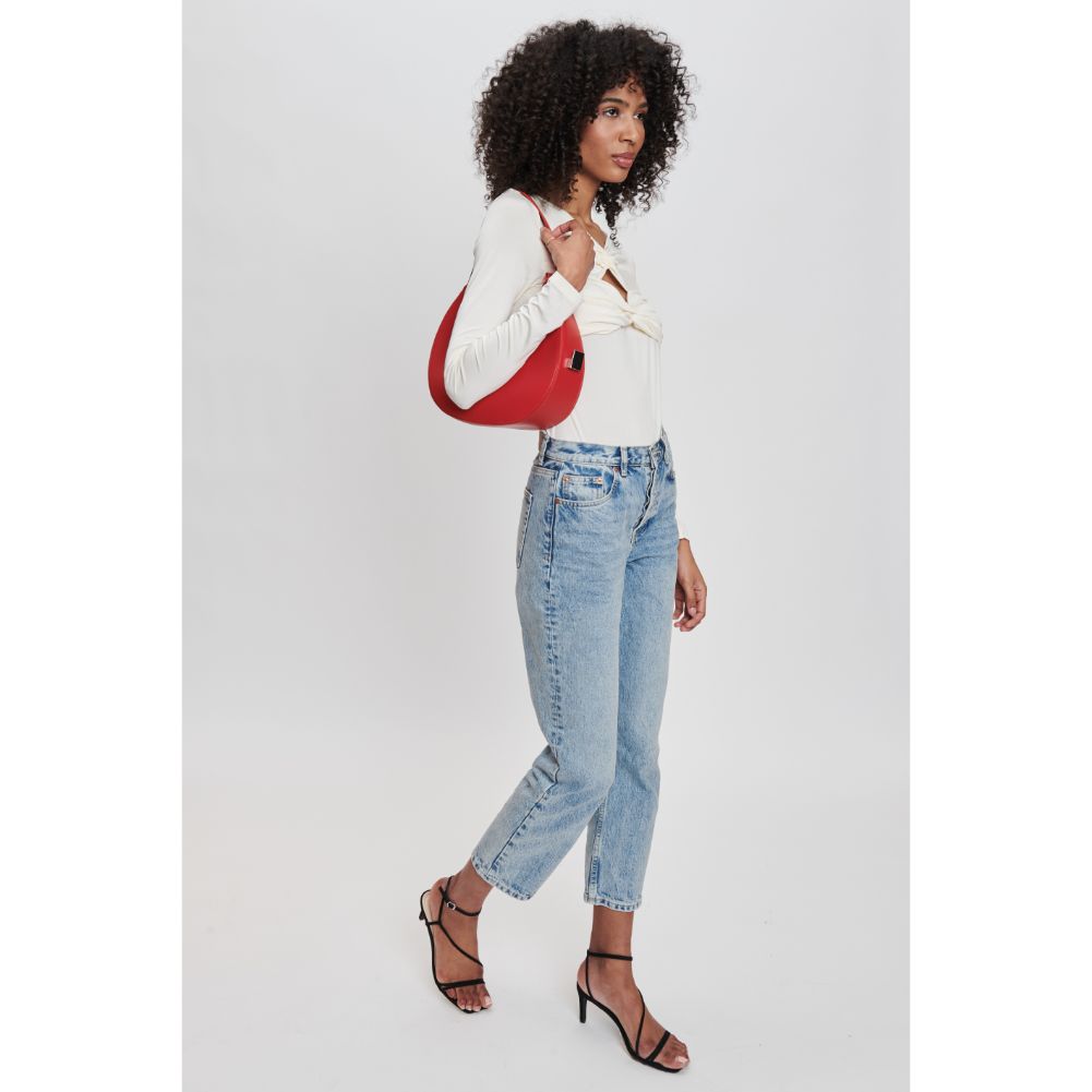 Woman wearing Red Moda Luxe Haisley Hobo 842017132479 View 3 | Red