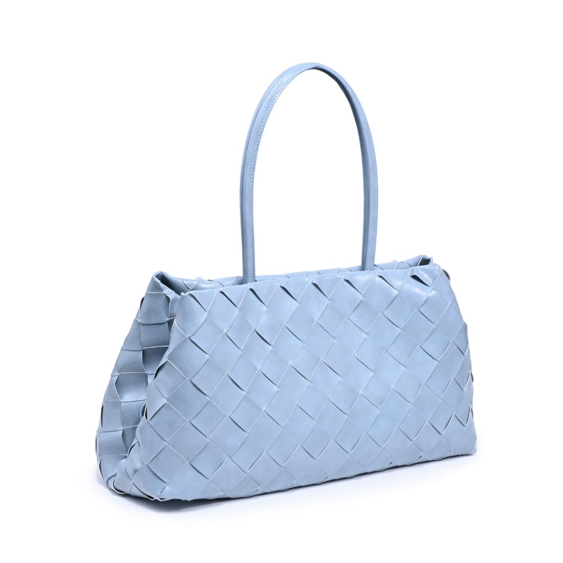 Woman wearing Blue Moda Luxe Elsy Satchel 842017140962 View 6 | Blue