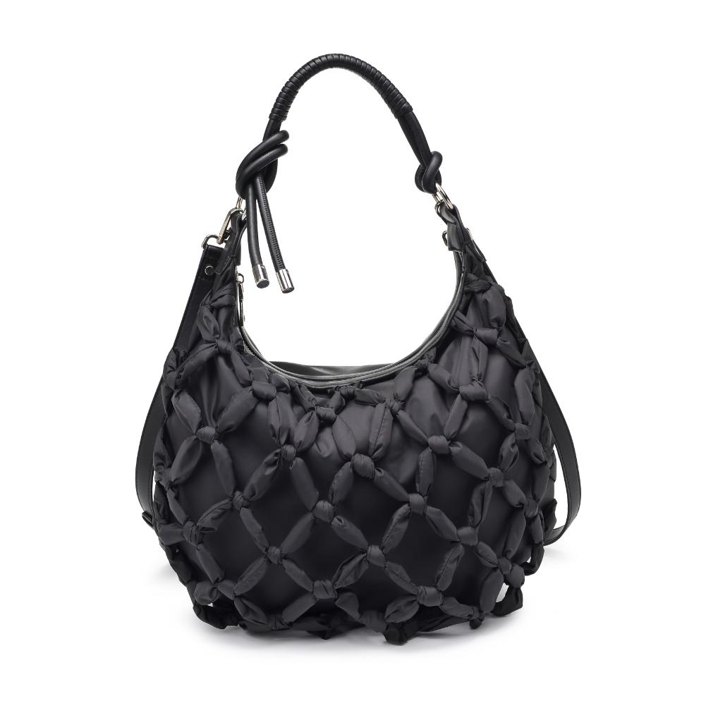 Woman wearing Black Moda Luxe Leslie Hobo 842017135630 View 5 | Black