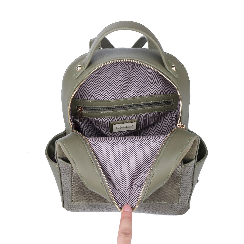 Product Image of Moda Luxe Reilley Backpack 842017121688 View 4 | Olive