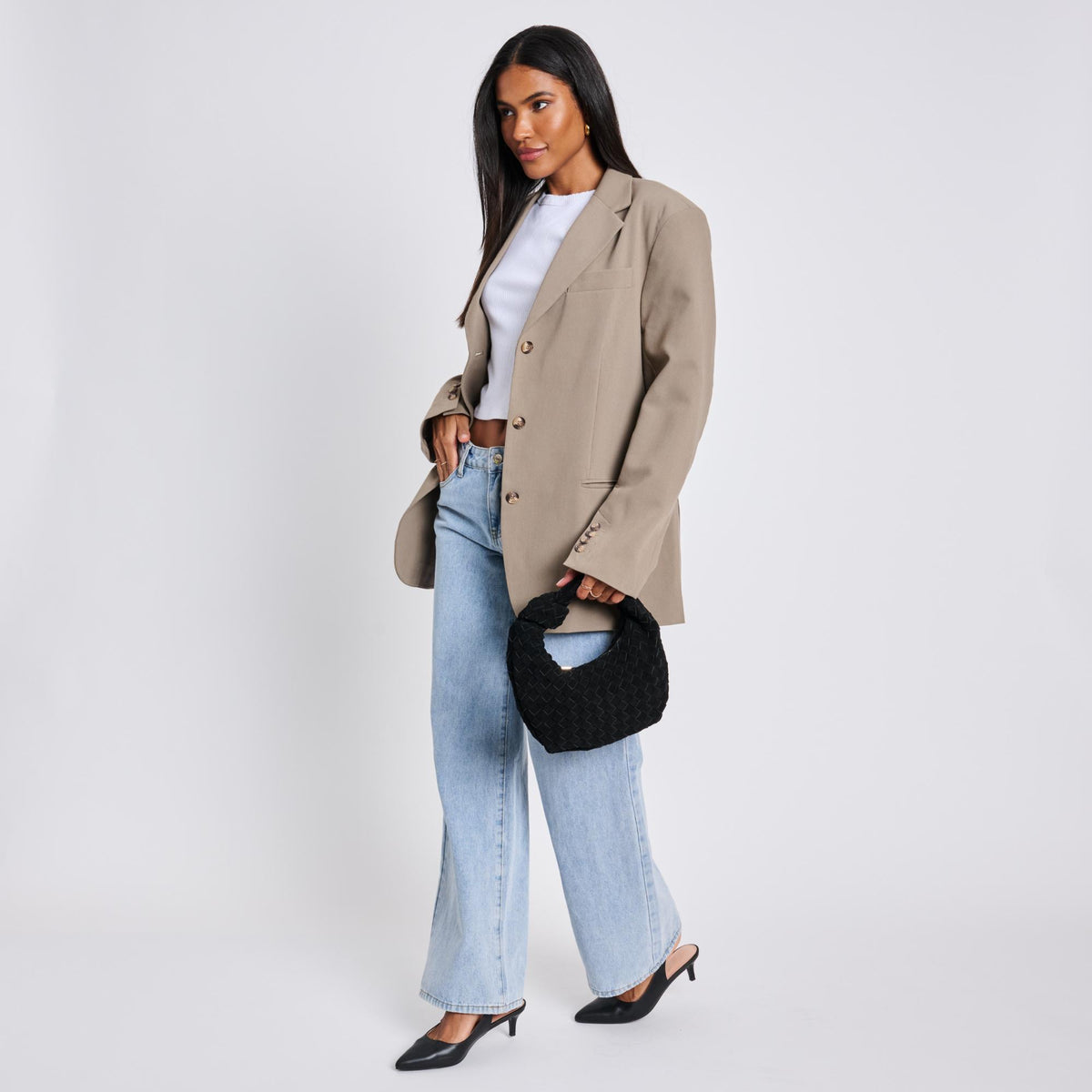Woman wearing Black Moda Luxe Autumn Clutch 842017136903 View 4 | Black