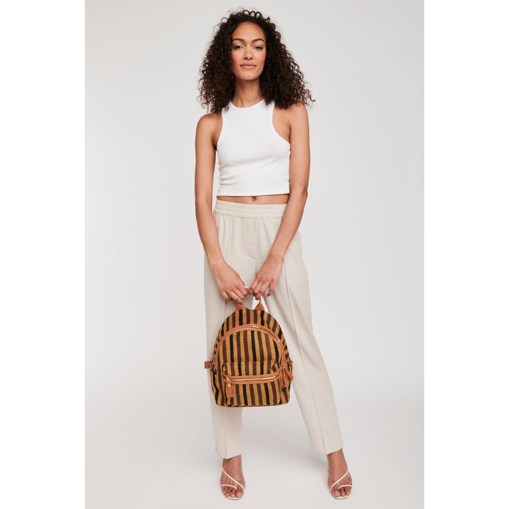 Woman wearing Tan Sol and Selene Trent Backpack 842017124450 View 3 | Tan