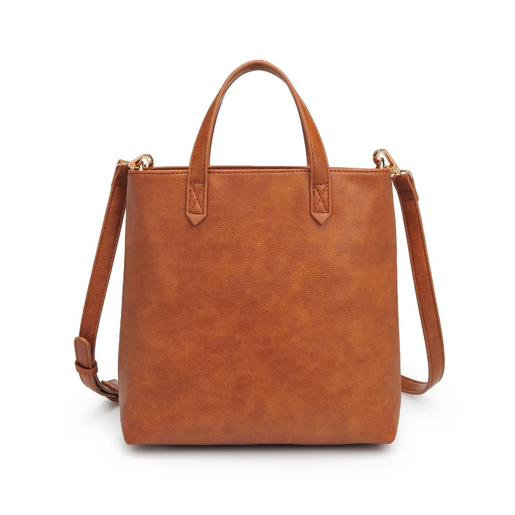Woman wearing Tan Moda Luxe Selena Mini Tote 842017126805 View 7 | Tan