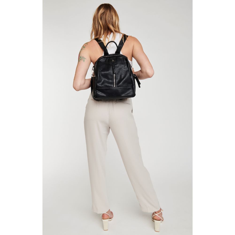 Woman wearing Black Moda Luxe Bowie Backpack 842017119487 View 4 | Black