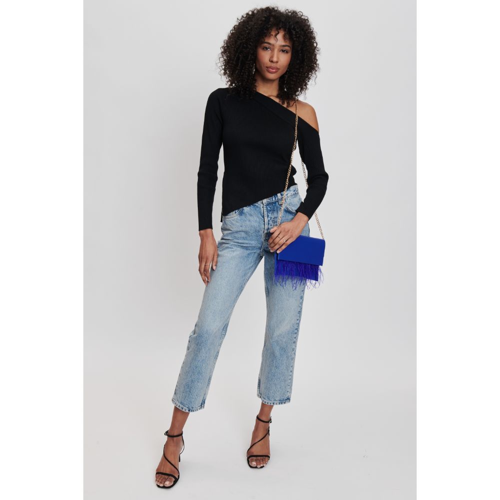 Woman wearing Electric Blue Sol and Selene Everlee Clutch 842017131144 View 4 | Electric Blue