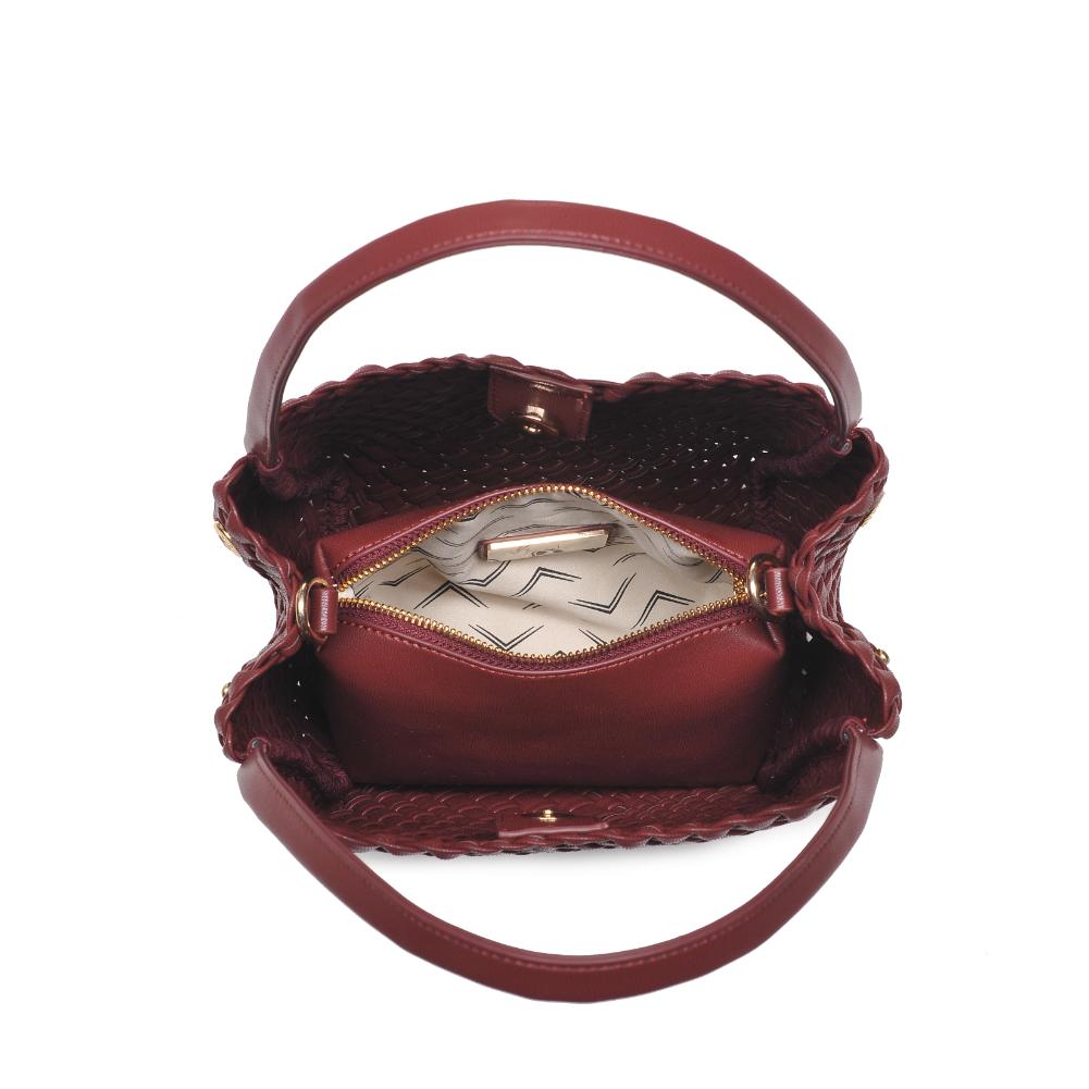 Woman wearing Burgundy Moda Luxe Roxy Crossbody 842017136279 View 9 | Burgundy