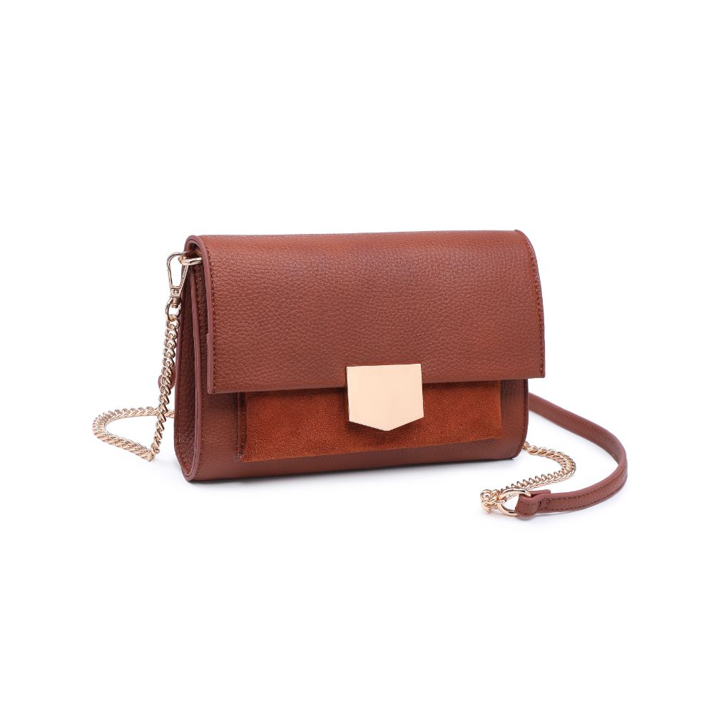 Woman wearing Cognac Moda Luxe Hazel Crossbody 842017130819 View 6 | Cognac