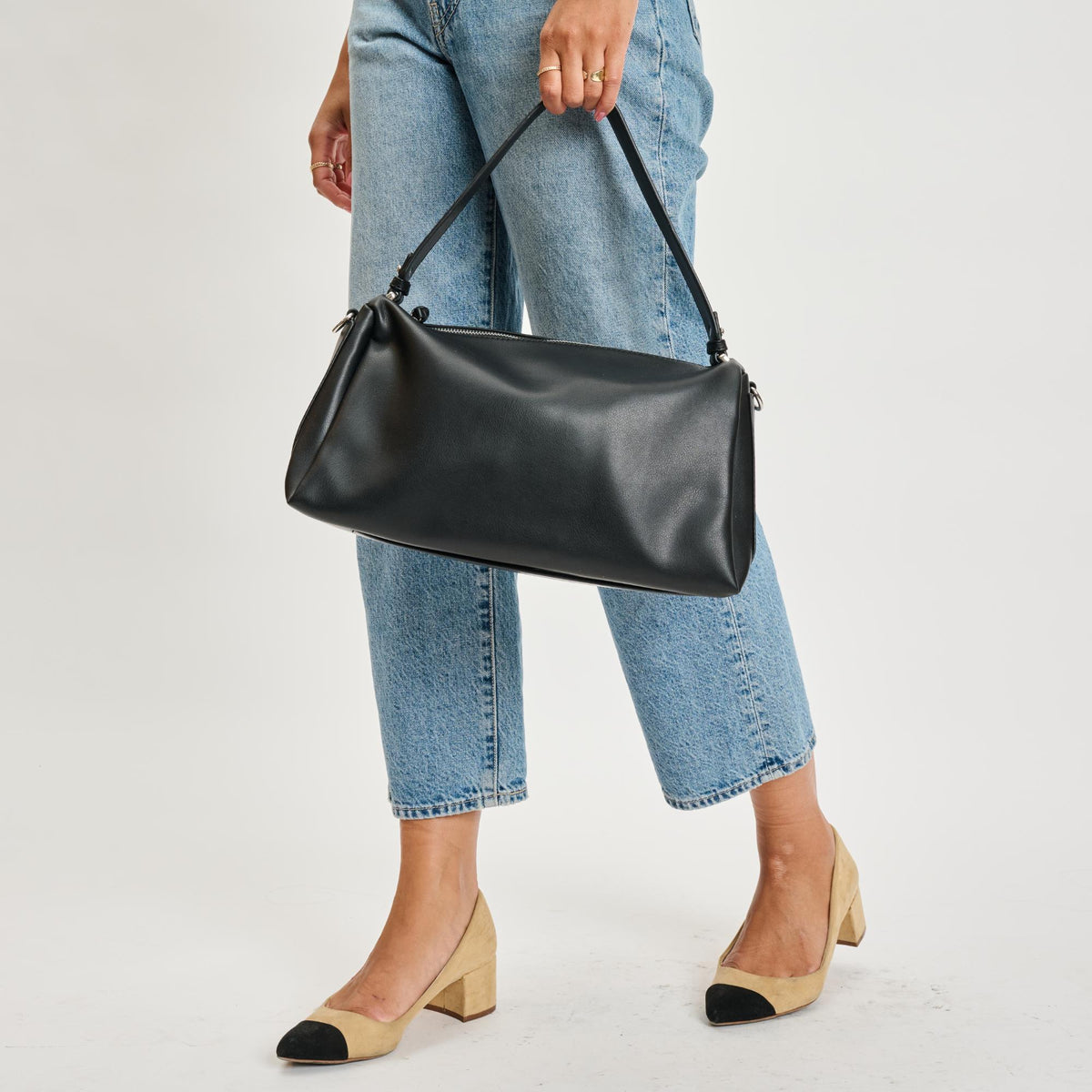 Woman wearing Black Sol and Selene Trendora Crossbody 842017134596 View 2 | Black