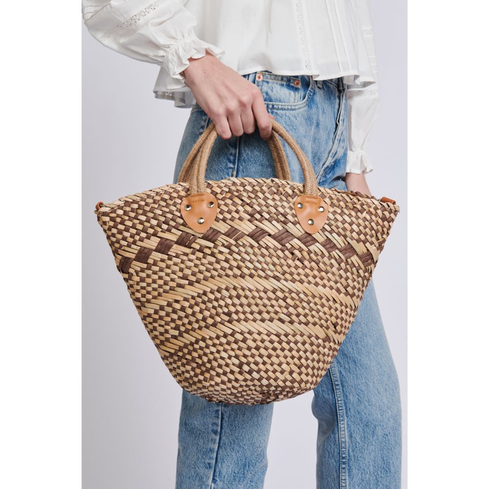 Woman wearing Tan Moda Luxe Adeline Crossbody 842017129561 View 2 | Tan