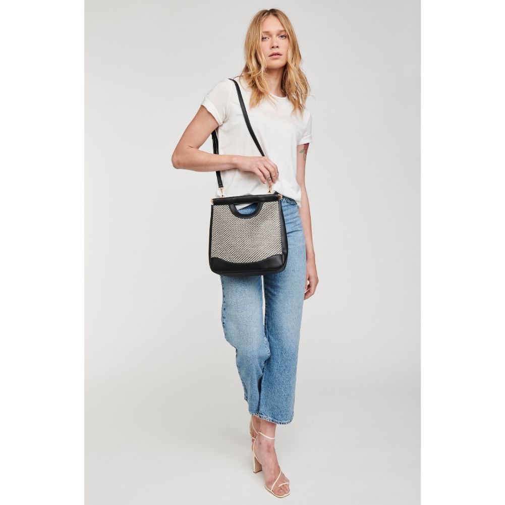 Woman wearing Black Moda Luxe Sasha Top Handle 842017125617 View 4 | Black