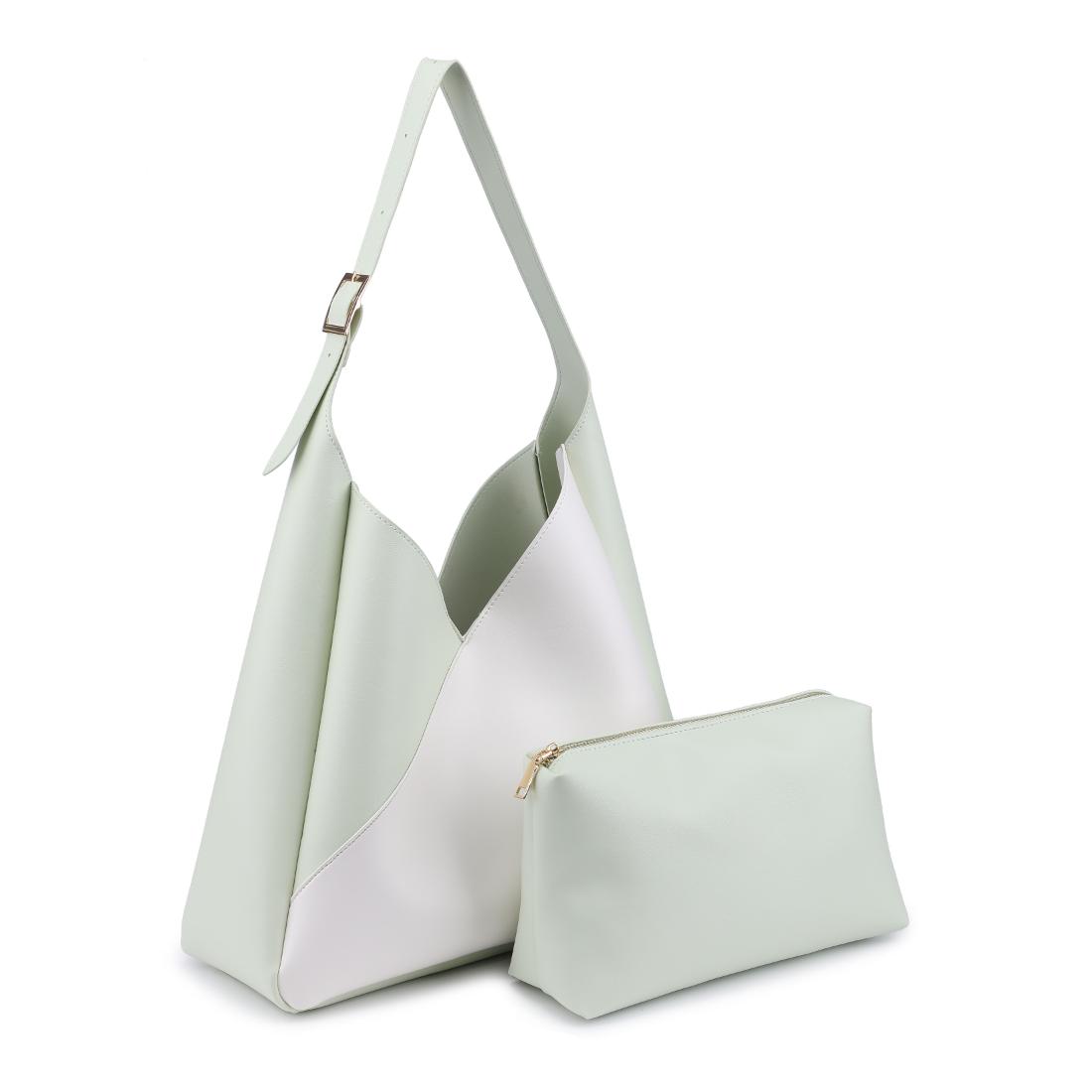 Woman wearing Ivory Pistachio Moda Luxe Frankie Hobo 842017138525 View 6 | Ivory Pistachio