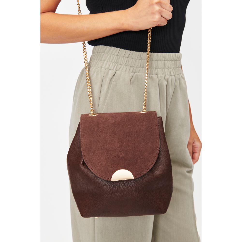 Woman wearing Espresso Sol and Selene Breanna Crossbody 842017128571 View 2 | Espresso