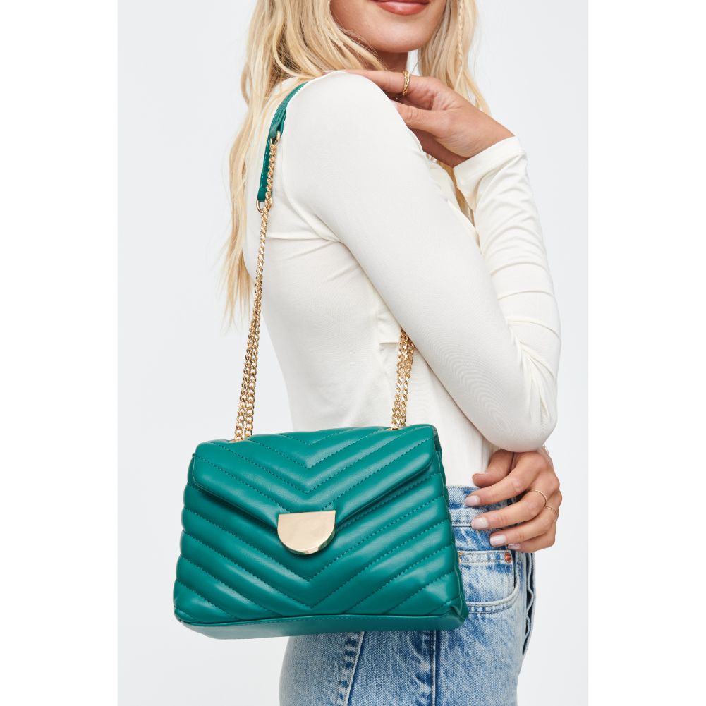 Woman wearing Emerald Sol and Selene Nora Crossbody 842017130482 View 4 | Emerald