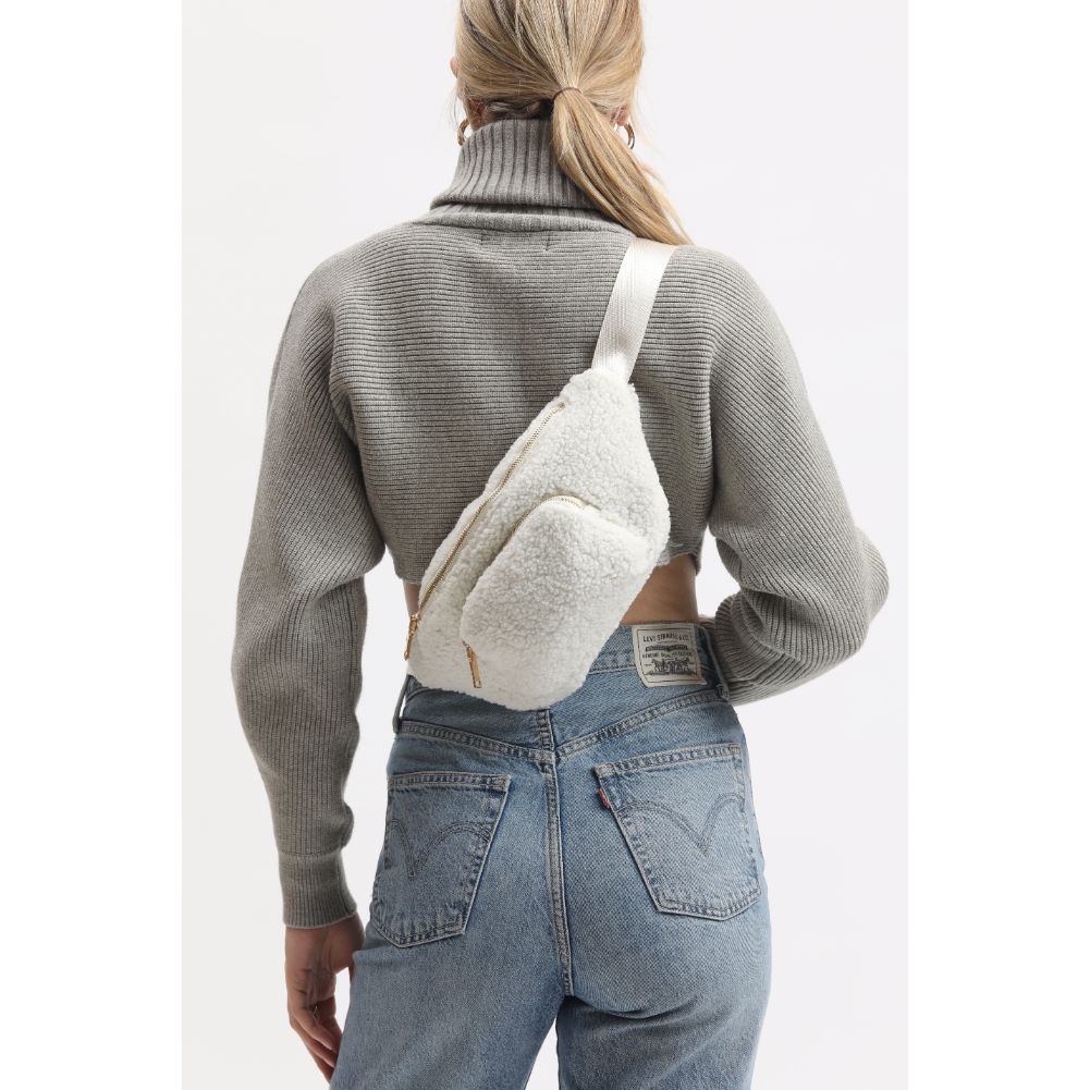 Woman wearing Ivory Sol and Selene Orson Belt Bag 842017134244 View 2 | Ivory