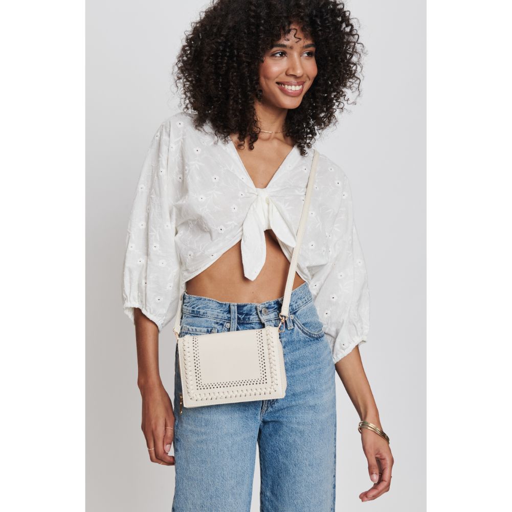 Woman wearing Ivory Moda Luxe Calogero Crossbody 842017132080 View 3 | Ivory