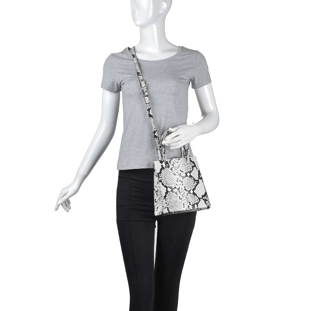 Product Image of Moda Luxe Peyton Snake Crossbody 842017125266 View 5 | Black White
