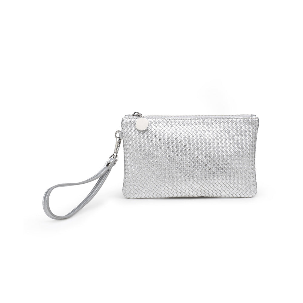 Product Image of Moda Luxe Olivia Woven Wristlet 842017117971 View 1 | Silver
