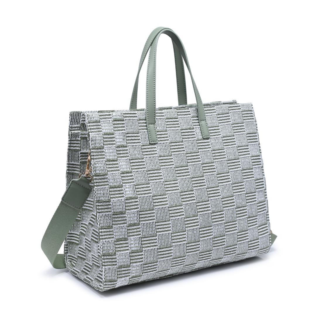 Woman wearing Sage Moda Luxe Camila Tote 842017140313 View 6 | Sage