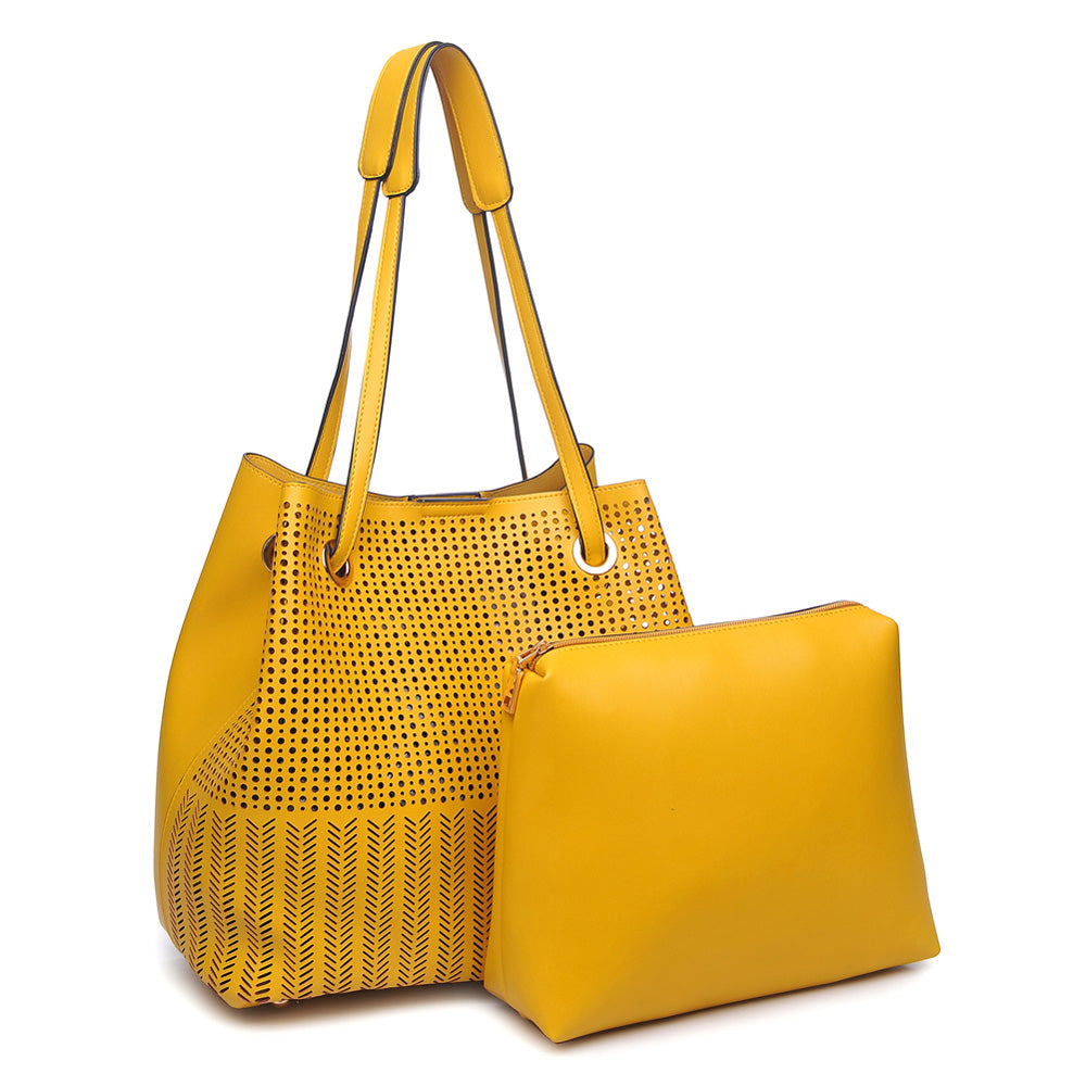 Product Image of Moda Luxe Clara Tote 842017111832 View 5 | Mustard