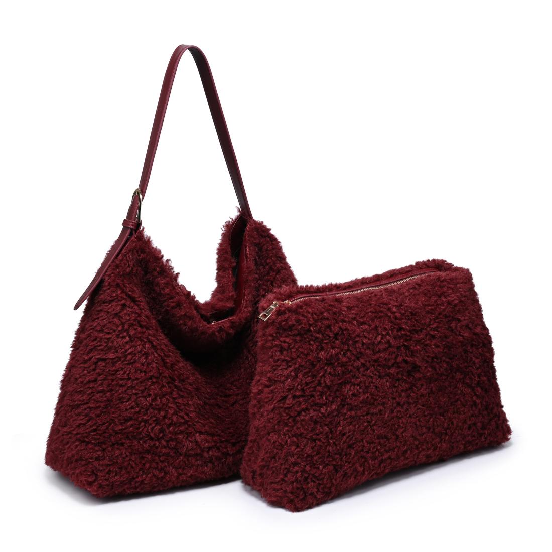 Moda Luxe Neve Sherpa Tote 842017142447 View 6 | Burgundy