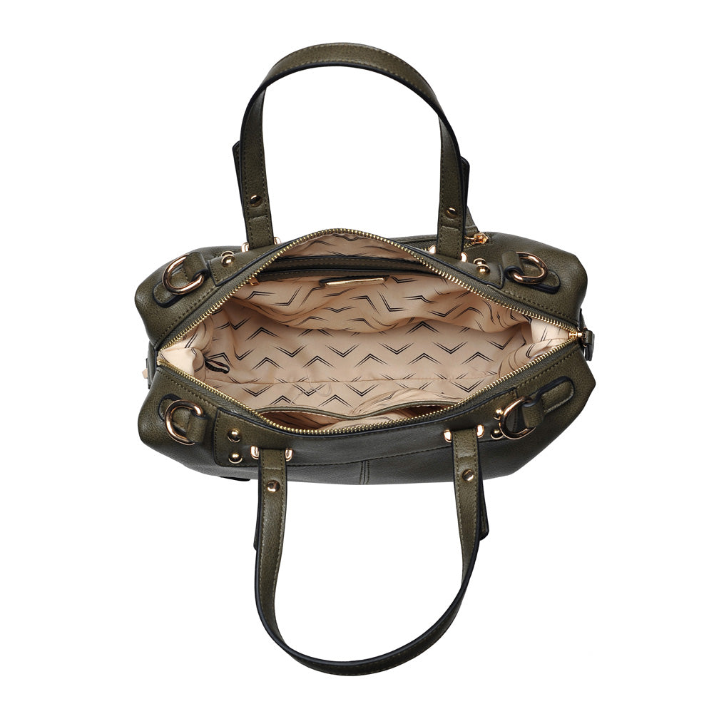 Product Image of Moda Luxe Broadway Patina Satchel 842017117315 View 4 | Olive