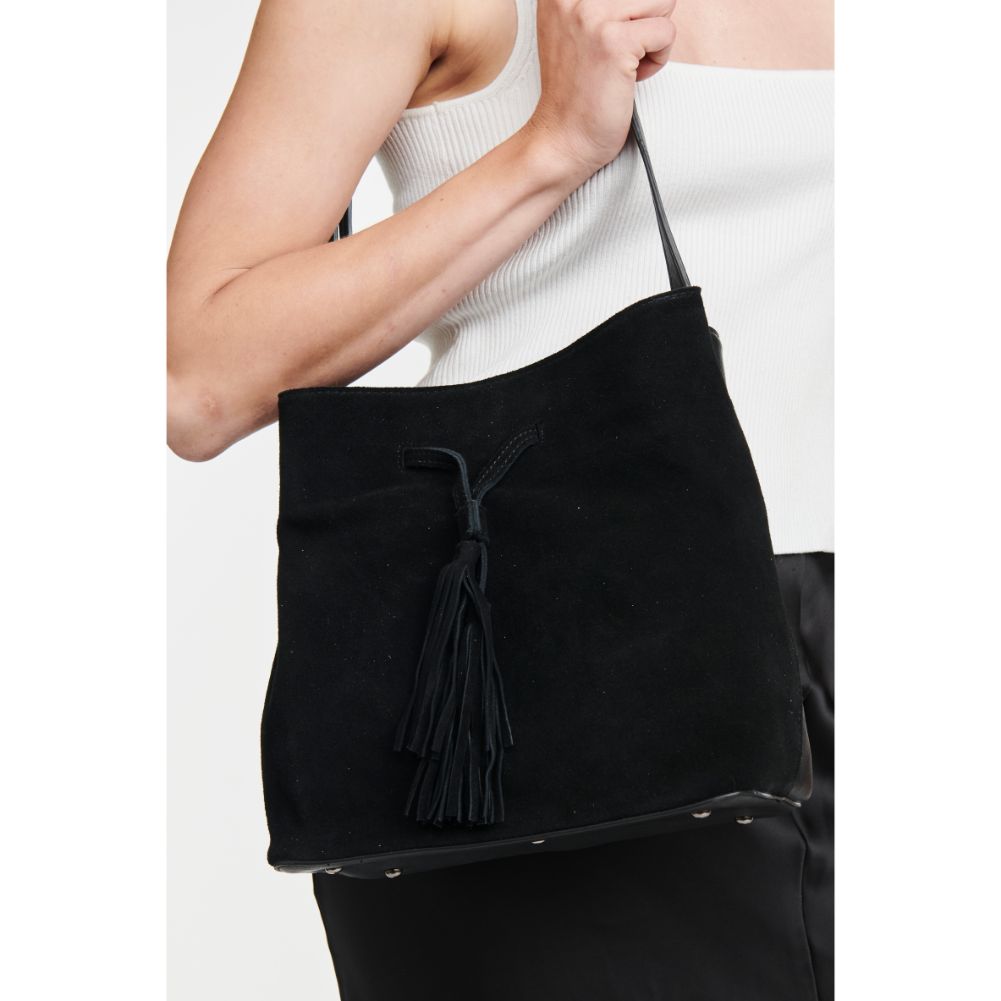 Woman wearing Black Moda Luxe April Hobo 842017121503 View 1 | Black