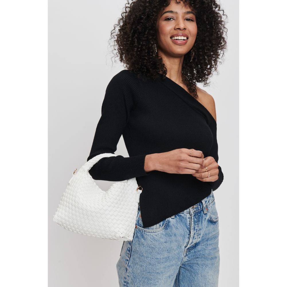 Woman wearing White Moda Luxe Jessamine Crossbody 842017132196 View 1 | White