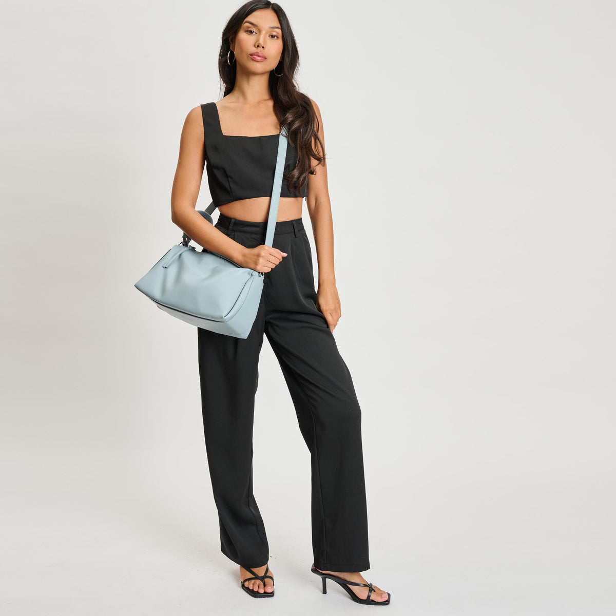 Woman wearing Sky Blue Sol and Selene Trendora Crossbody 842017134626 View 3 | Sky Blue