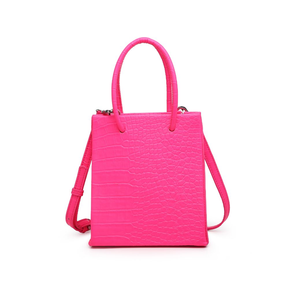 Product Image of Moda Luxe Peyton Croc Crossbody 842017125242 View 1 | Neon Pink